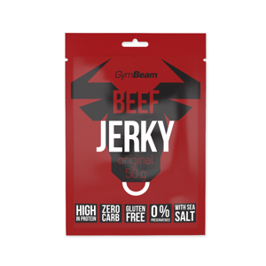 GymBeam Sušené mäso Beef Jerky 10 x 50 g barbecue