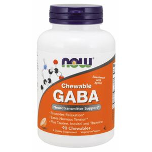 NOW GABA 500 mg + Taurin, Inositol a L-Theanin, 90 cmuľacích tabliet