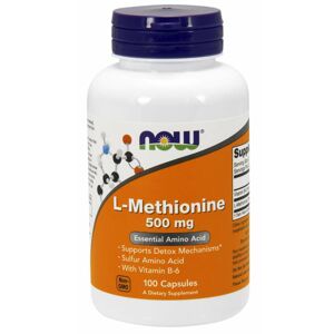 NOW L-Methionine 500 mg 100 rostlinných kapsúl