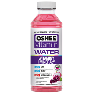 OSHEE Vitamínová voda Minerály + vitamíny 6 x 555 ml červené hrozno / dragon fruit