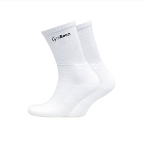 GymBeam Ponožky 3/4 Socks 3Pack White  L/XL