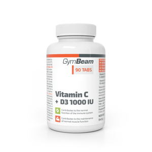 GymBeam Vitamín C + D3 1000 IU 90 tab.
